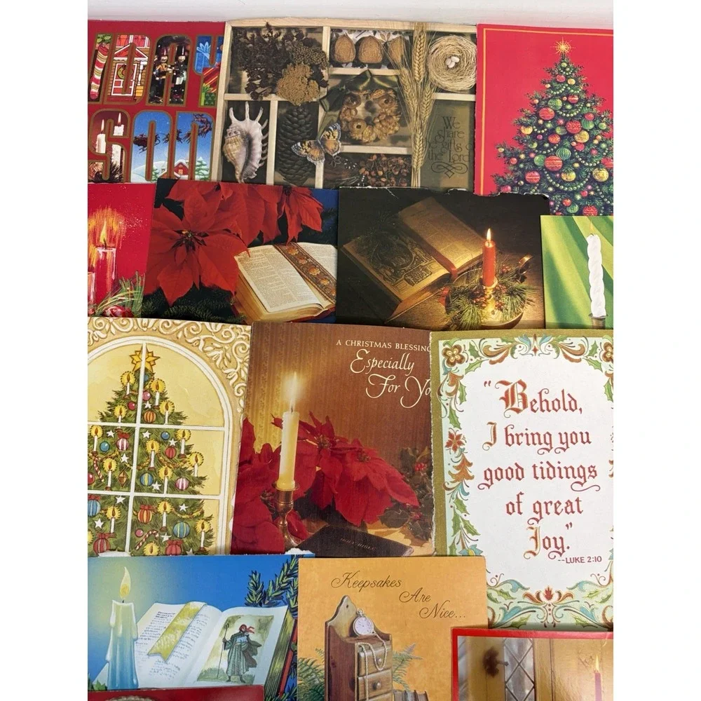 Vintage Christmas Cards Fronts ONLY Traditional Scrapbooking Decoupage Lot 50+
